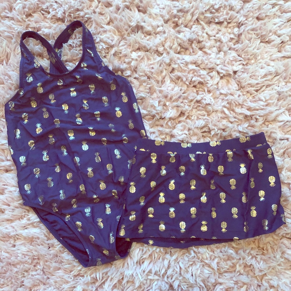 Egg by Susan Lazar Girls Swimsuit with skirt